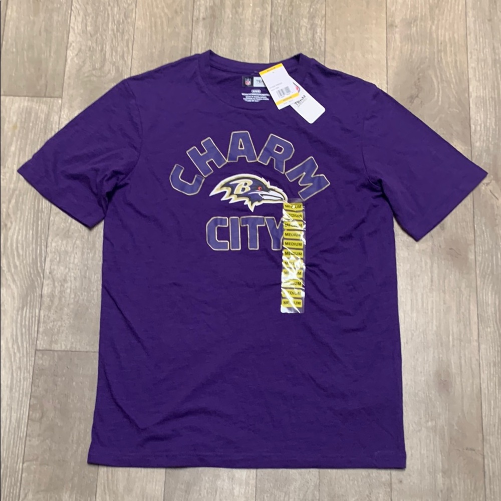 Mens NWT NFL Team Apparel Baltimore Ravens Charm City Football‎ T-Shirt